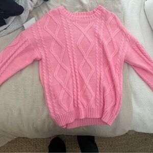 Edikted Pink Cable Knit Sweater